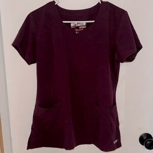 Medium “Grey’s Anatomy” Scrub Top by Barcos - Maroon